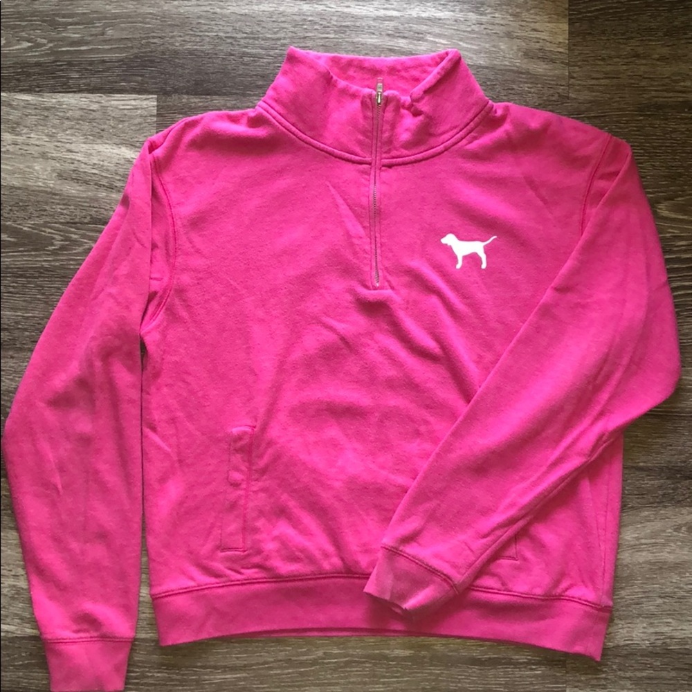 PINK quarter zip pull-over